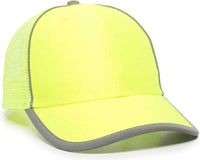 OC Sports SAF 300M Adjustable Mesh Back Cap Safety Yellow Yellow / 6 7/8’’ 7 1/2’’