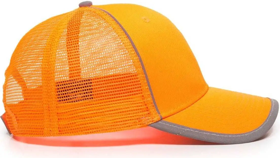 OC Sports SAF-300M Adjustable Mesh Back Cap that is Easily Visible - Blaze - Blaze / 6 7/8’’ - 7 1/2’’