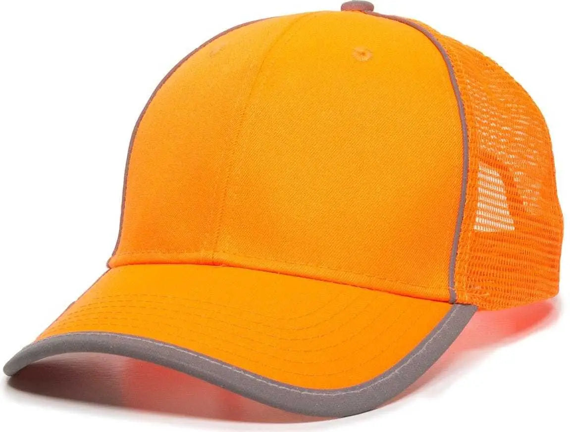 OC Sports SAF-300M Adjustable Mesh Back Cap that is Easily Visible - Blaze - Blaze / 6 7/8’’ - 7 1/2’’