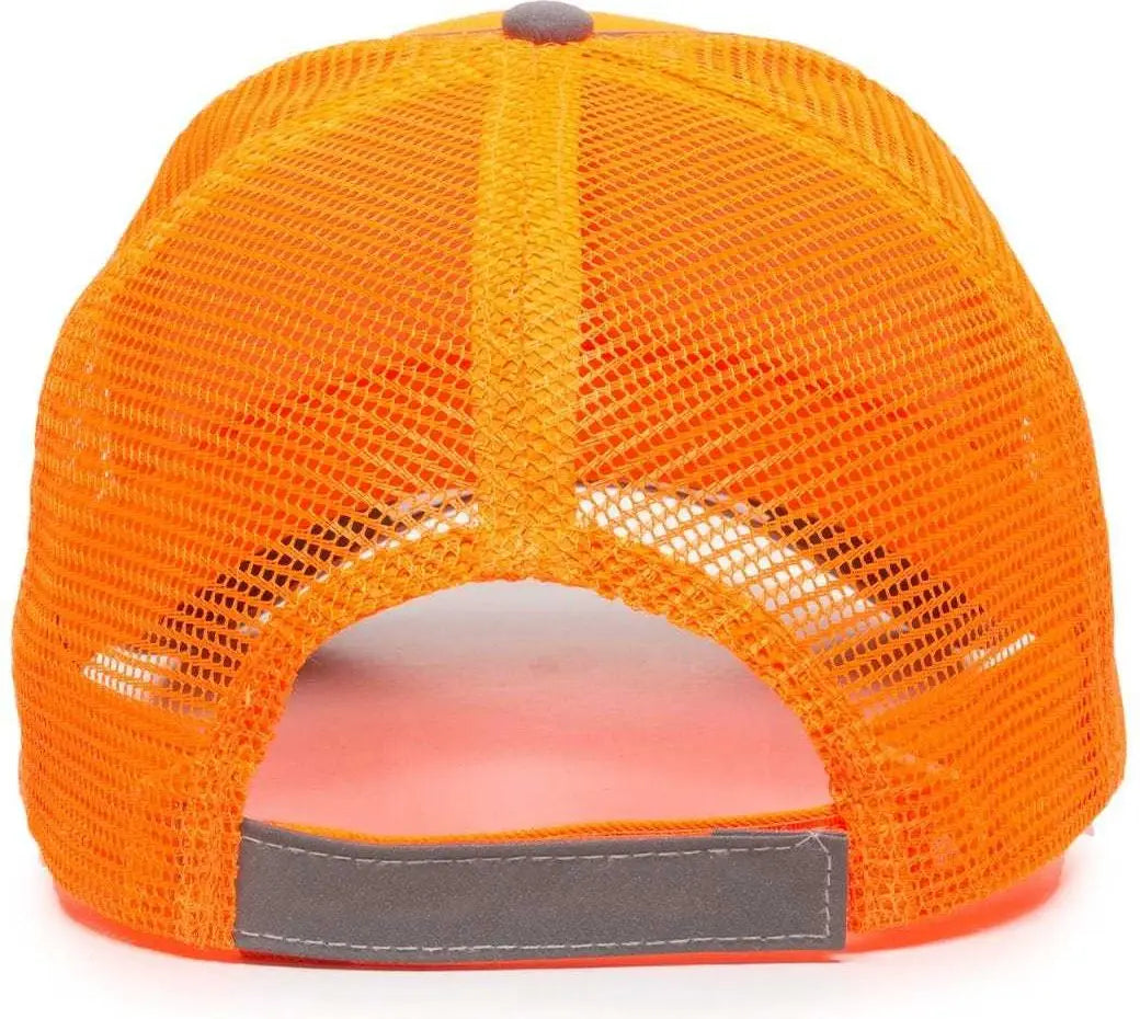 OC Sports SAF-300M Adjustable Mesh Back Cap that is Easily Visible - Blaze - Blaze / 6 7/8’’ - 7 1/2’’