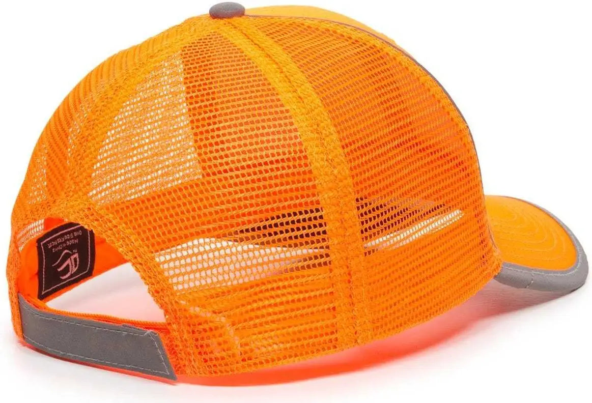 OC Sports SAF-300M Adjustable Mesh Back Cap that is Easily Visible - Blaze - Blaze / 6 7/8’’ - 7 1/2’’