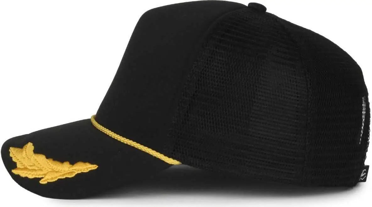 OC Sports SE-FOAM Special Edition Embroidered Foam Mesh Trucker with Cords Cap - Black Black - Black / OSFM