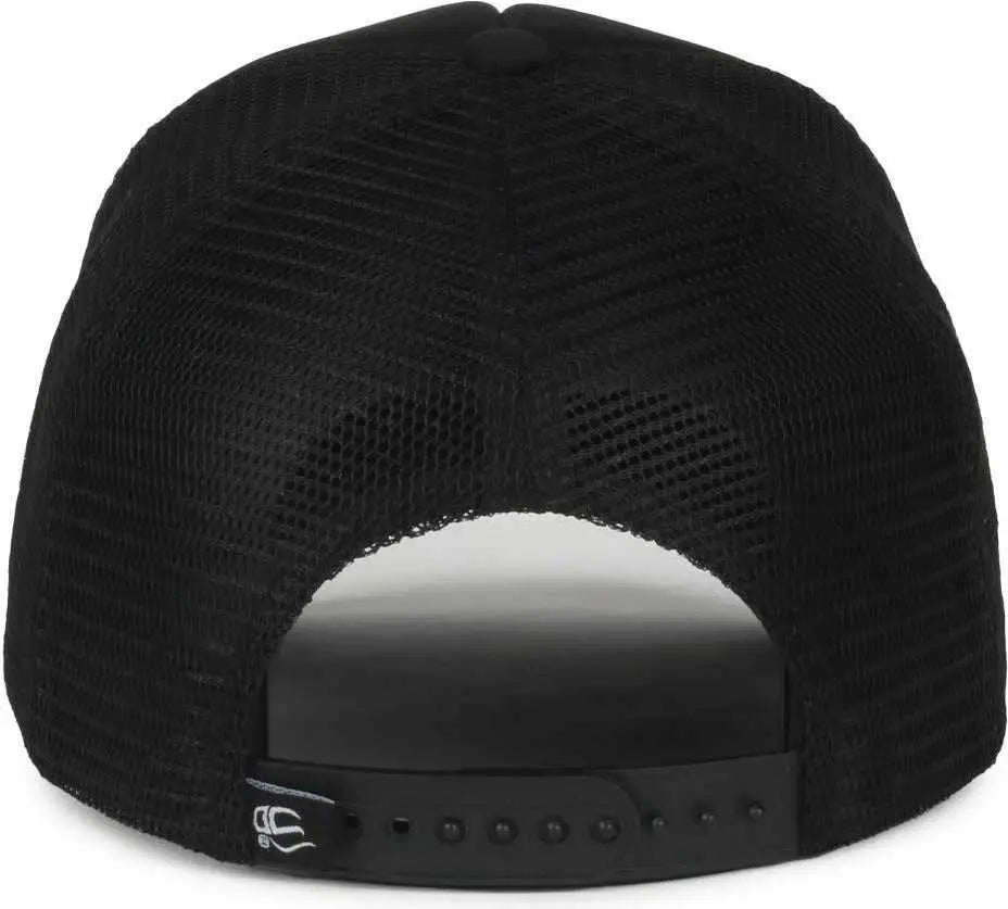 OC Sports SE-FOAM Special Edition Embroidered Foam Mesh Trucker with Cords Cap - Black Black - Black / OSFM