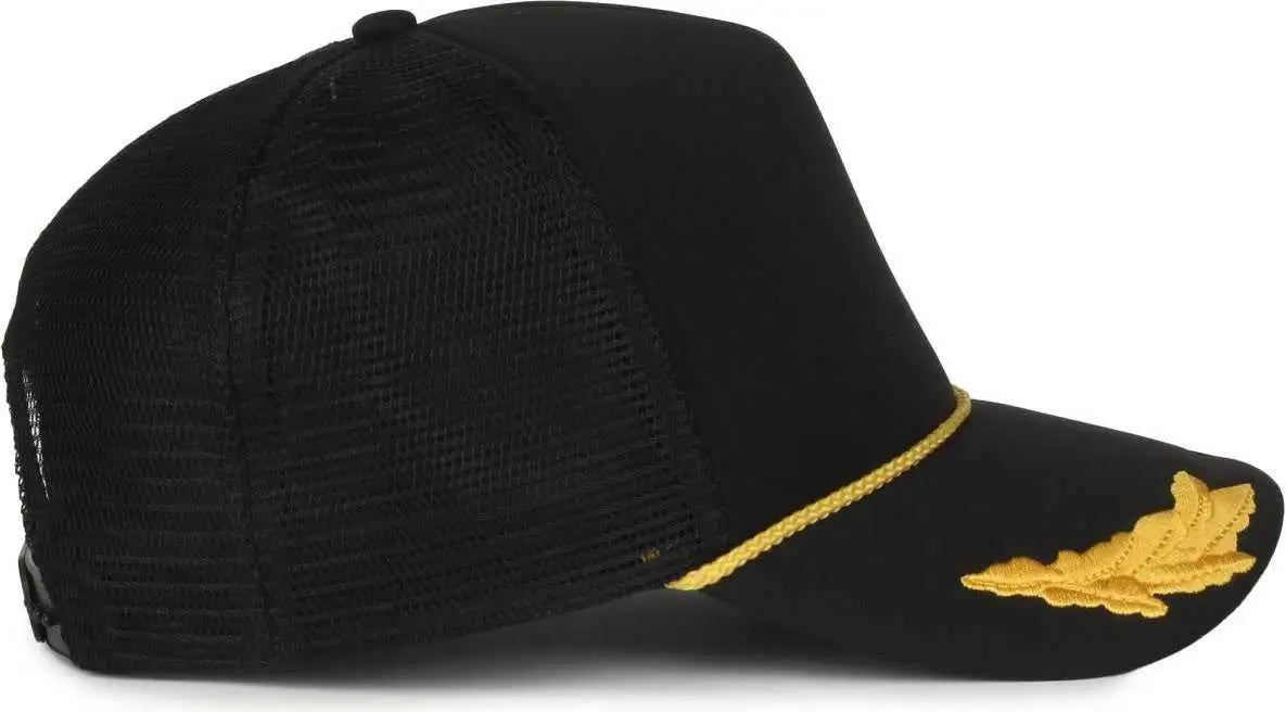 OC Sports SE-FOAM Special Edition Embroidered Foam Mesh Trucker with Cords Cap - Black Black - Black / OSFM