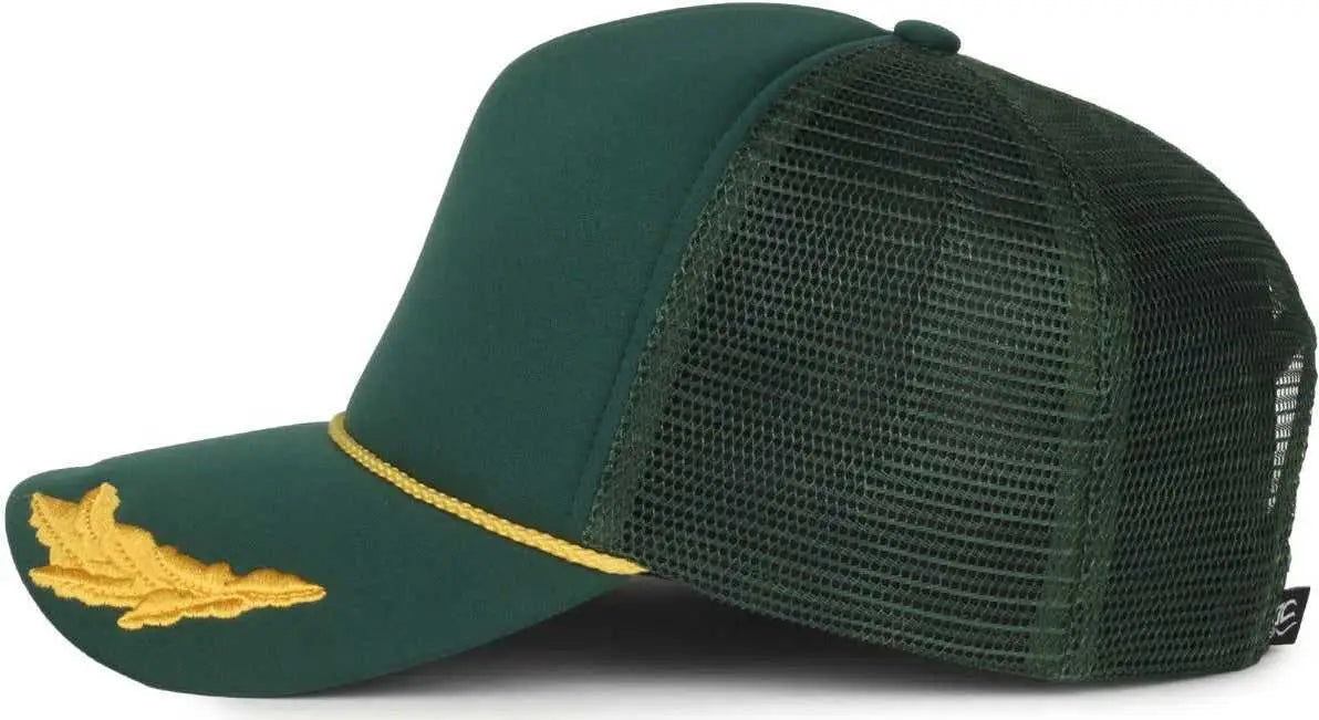 OC Sports SE-FOAM Special Edition Embroidered Foam Mesh Trucker with Cords Cap - Dark Green Dark Green - Green / OSFM