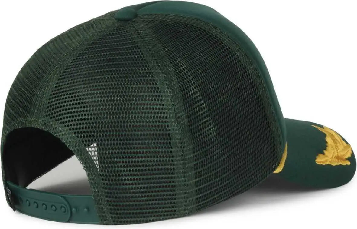 OC Sports SE-FOAM Special Edition Embroidered Foam Mesh Trucker with Cords Cap - Dark Green Dark Green - Green / OSFM