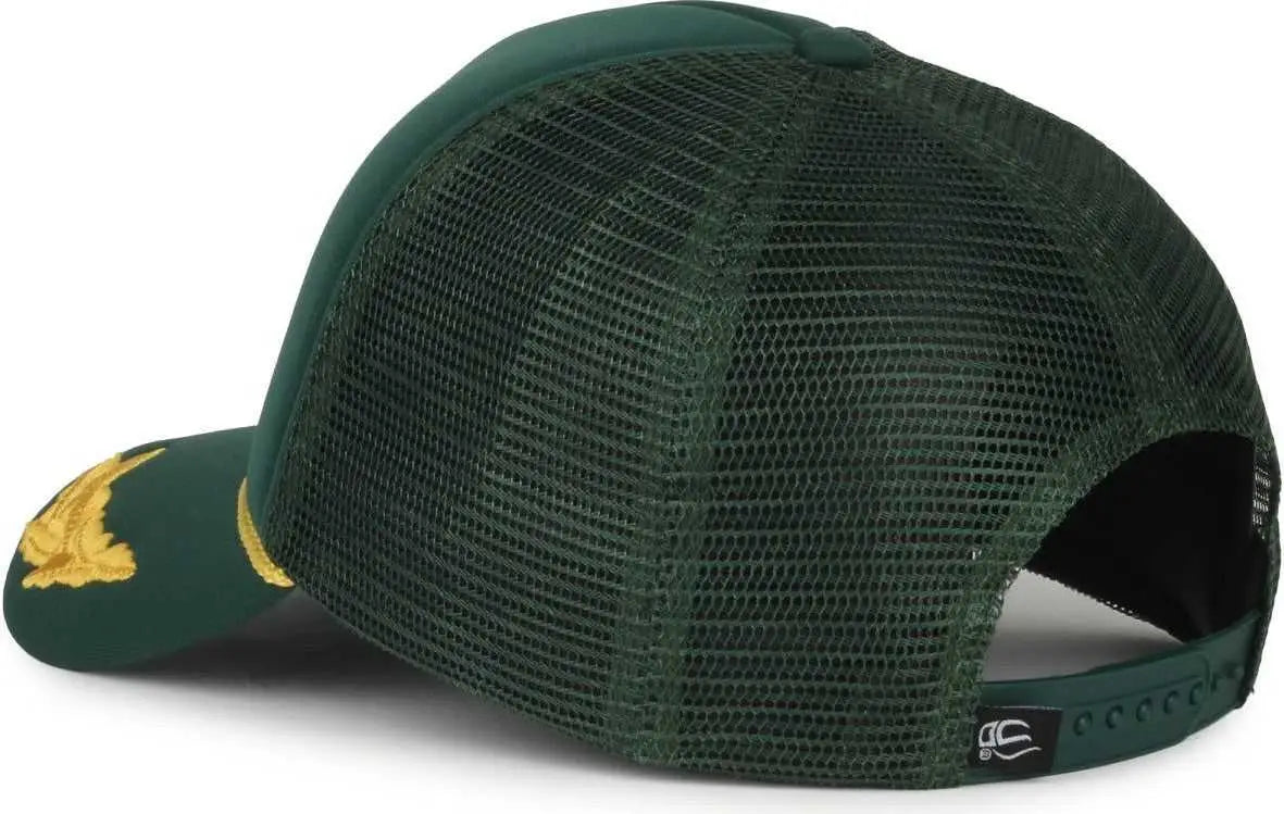 OC Sports SE-FOAM Special Edition Embroidered Foam Mesh Trucker with Cords Cap - Dark Green Dark Green - Green / OSFM