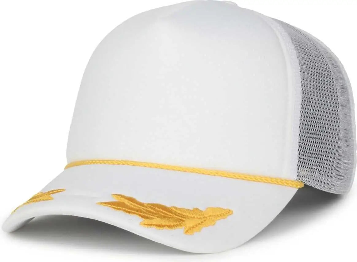 OC Sports SE-FOAM Special Edition Embroidered Foam Mesh Trucker with Cords Cap - White White - White / OSFM