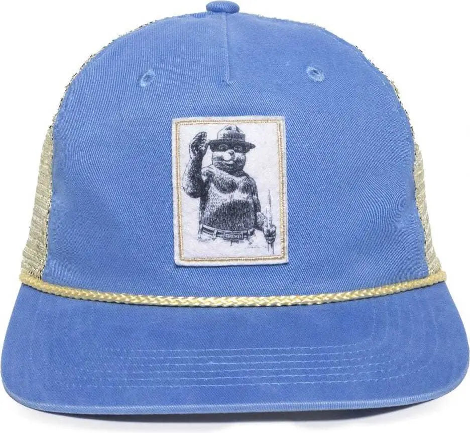 OC Sports SMOKEY03 Cotton Twill Mesh Back Cap - Rivera Bone - Aqua / 6 7/8’’ - 7 1/2’’