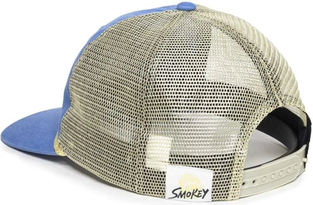 OC Sports SMOKEY03 Cotton Twill Mesh Back Cap - Rivera Bone - Aqua / 6 7/8’’ - 7 1/2’’