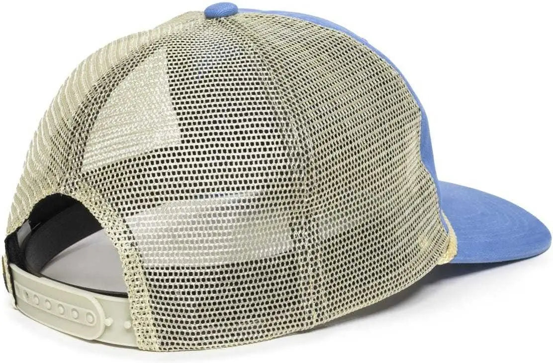OC Sports SMOKEY03 Cotton Twill Mesh Back Cap - Rivera Bone - Aqua / 6 7/8’’ - 7 1/2’’