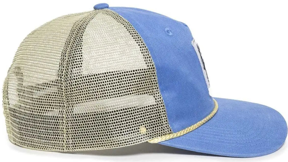 OC Sports SMOKEY03 Cotton Twill Mesh Back Cap - Rivera Bone - Aqua / 6 7/8’’ - 7 1/2’’