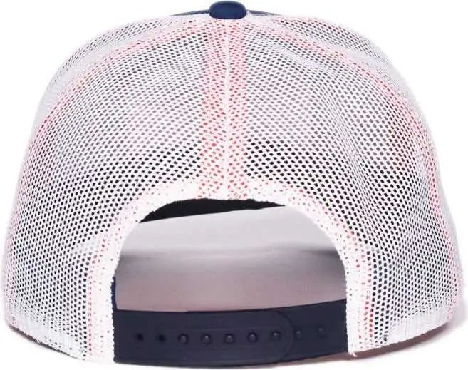 OC Sports SPACE02 NASA Mesh Back Mini Ripstop Nylon Cap - Navy White - White / OSFM