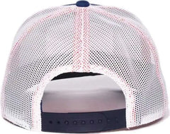 OC Sports SPACE02 NASA Mesh Back Mini Ripstop Nylon Cap - Navy White - White / OSFM