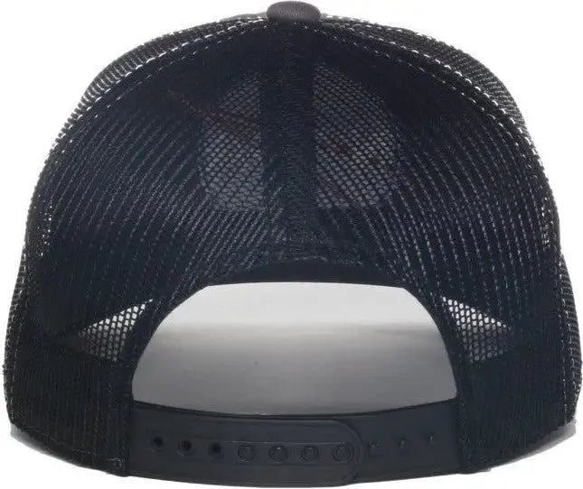 OC Sports SPACE03 NASA Mesh Back Brushed Cotton Twill Cap - Charcoal Black - Black / OSFM