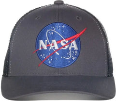 OC Sports SPACE03 NASA Mesh Back Brushed Cotton Twill Cap - Charcoal Black - Black / OSFM