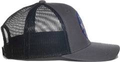 OC Sports SPACE03 NASA Mesh Back Brushed Cotton Twill Cap - Charcoal Black - Black / OSFM