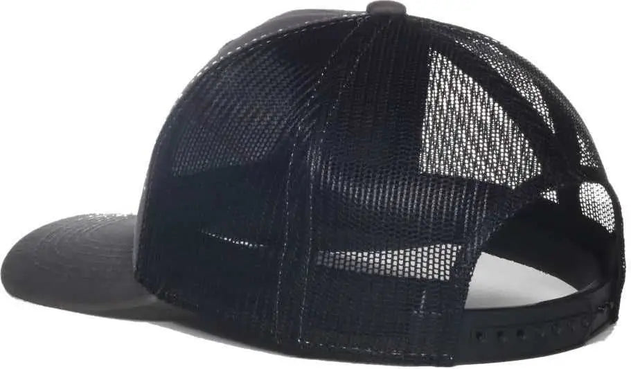 OC Sports SPACE03 NASA Mesh Back Brushed Cotton Twill Cap - Charcoal Black - Black / OSFM