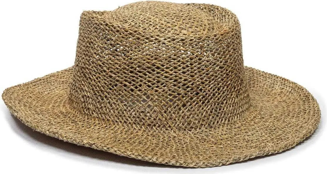 OC Sports STW-100 Gambler Straw Hat - Sea Grass Straw - Tan / 6 7/8’’ - 7 1/2’’