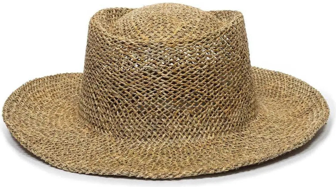 OC Sports STW-100 Gambler Straw Hat - Sea Grass Straw - Tan / 6 7/8’’ - 7 1/2’’