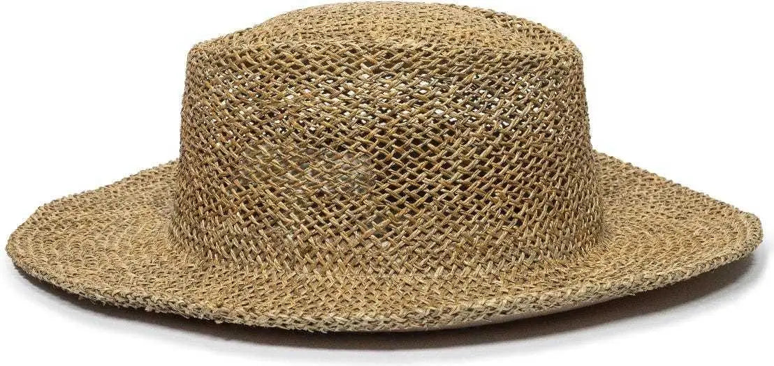OC Sports STW-100 Gambler Straw Hat - Sea Grass Straw - Tan / 6 7/8’’ - 7 1/2’’