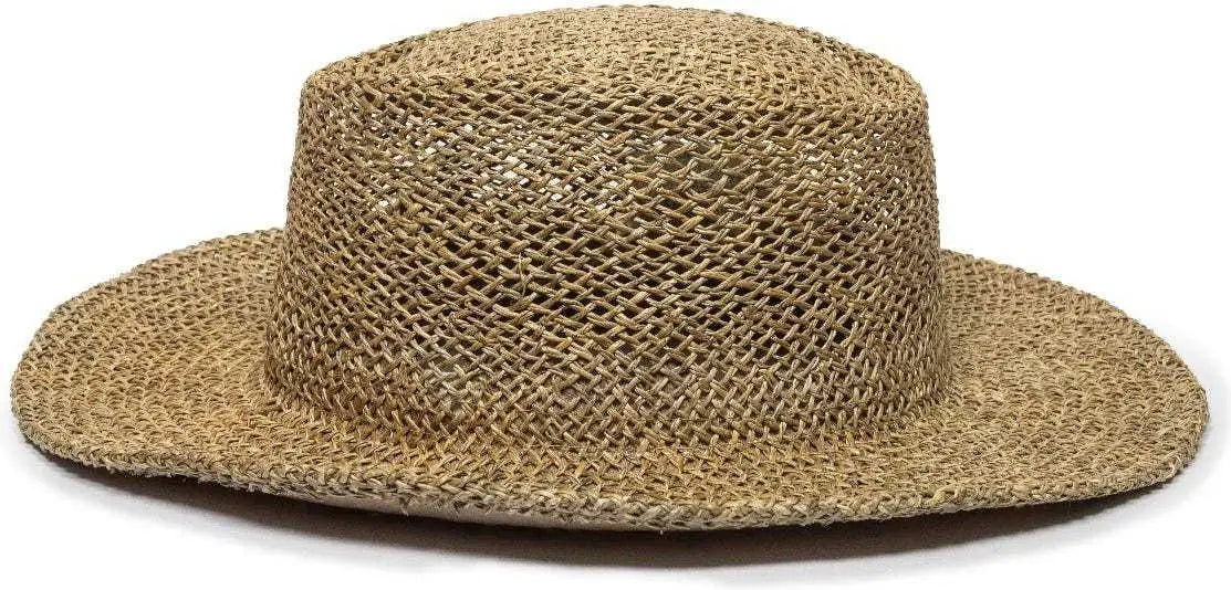 OC Sports STW-100 Gambler Straw Hat - Sea Grass Straw - Tan / 6 7/8’’ - 7 1/2’’