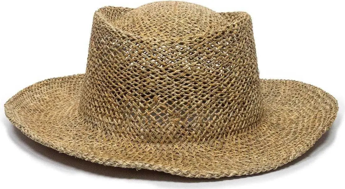 OC Sports STW-100 Gambler Straw Hat - Sea Grass Straw - Tan / 6 7/8’’ - 7 1/2’’
