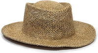 OC Sports STW-100 Gambler Straw Hat - Sea Grass Straw - Tan / 6 7/8’’ - 7 1/2’’