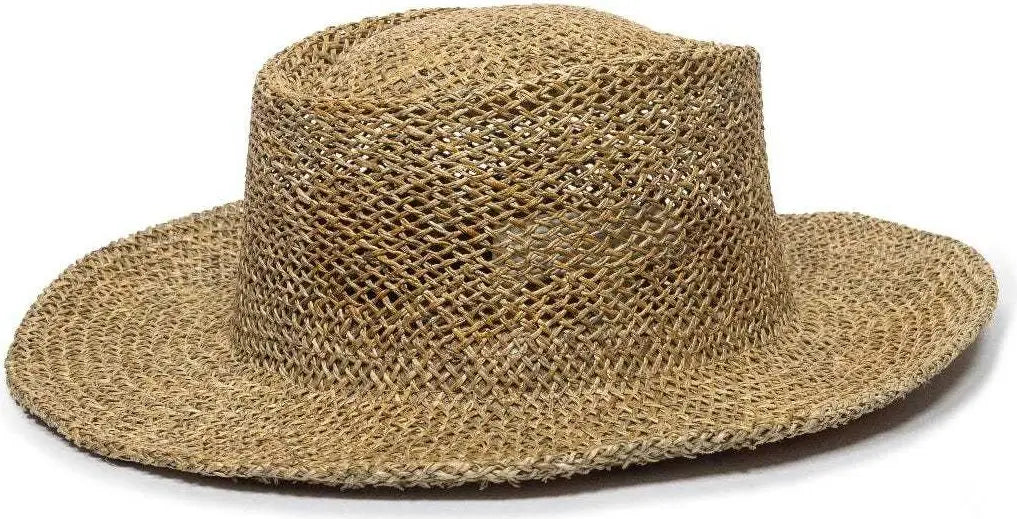 OC Sports STW-100 Gambler Straw Hat - Sea Grass Straw - Tan / 6 7/8’’ - 7 1/2’’