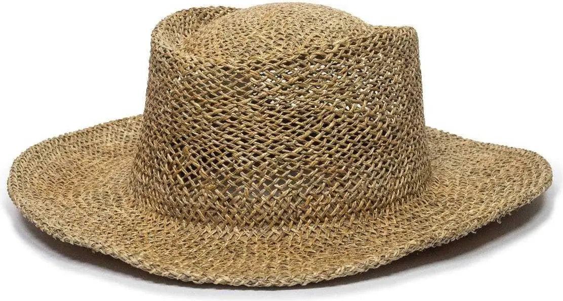 OC Sports STW-100 Gambler Straw Hat - Sea Grass Straw - Tan / 6 7/8’’ - 7 1/2’’