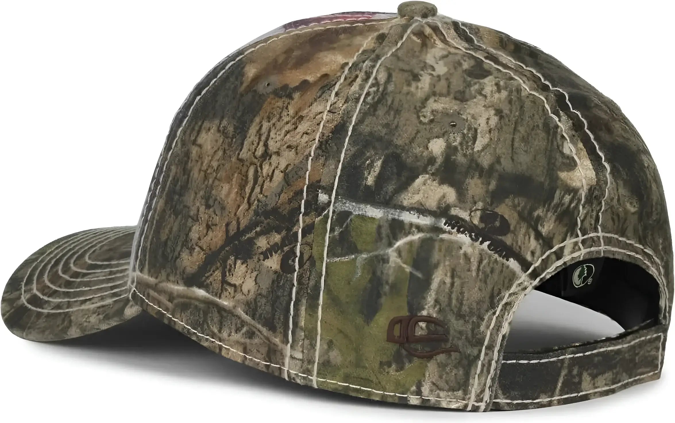 OC Sports SUS-100 Sublimated Flag Front with Camo Back Cap - American Flag Mossy Oak Country Dna - Mossy Oak / OSFM