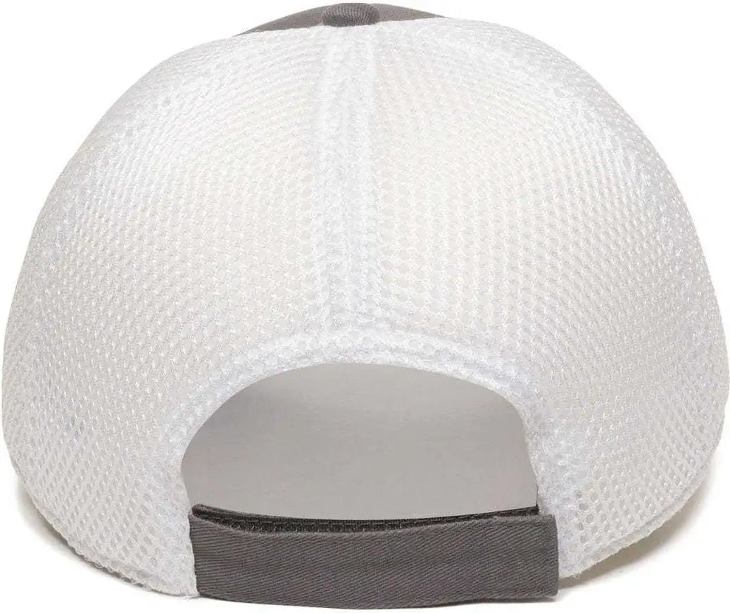 OC Sports SWM-600 Cotton Twill And Mesh Adjustable Cap - Charcoal Wh - Dark Gray White / 6 7/8’’ - 7 1/2’’