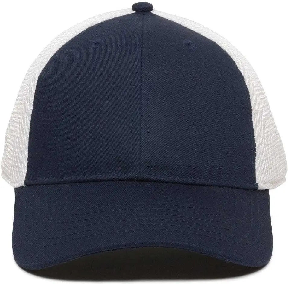 OC Sports SWM-600 Cotton Twill And Mesh Adjustable Cap - Navy White - Navy White / 6 7/8’’ - 7 1/2’’