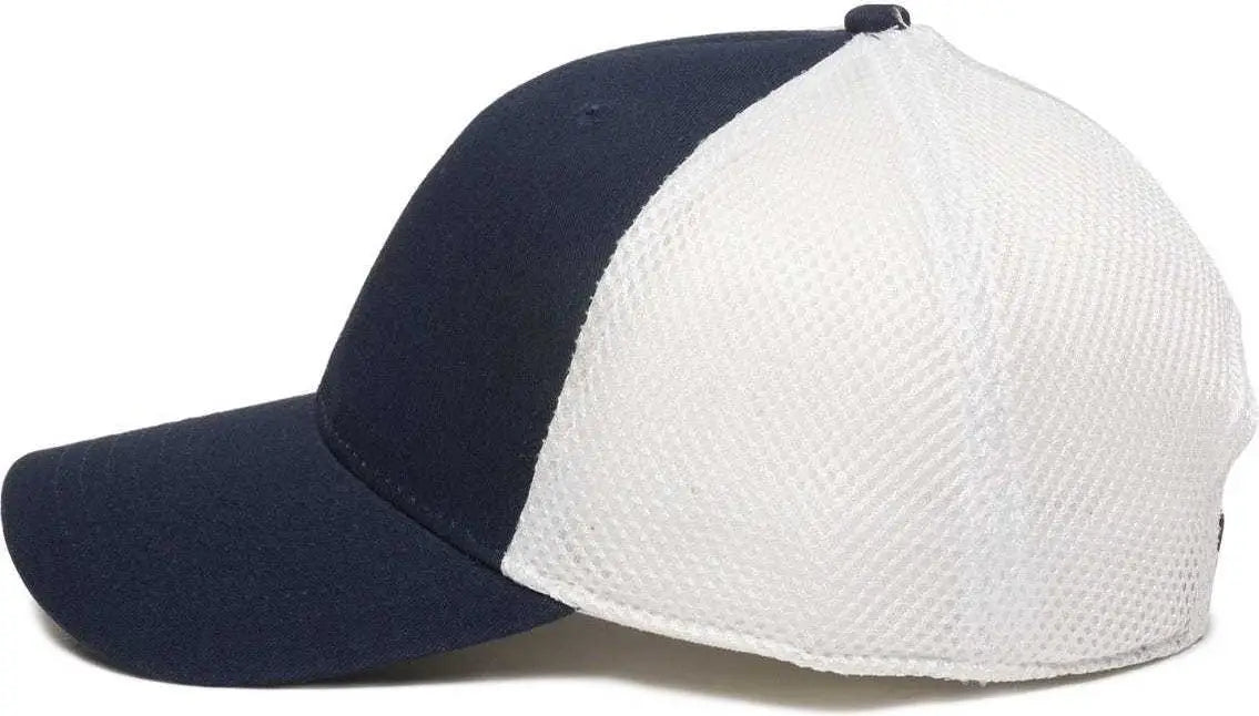 OC Sports SWM-600 Cotton Twill And Mesh Adjustable Cap - Navy White - Navy White / 6 7/8’’ - 7 1/2’’