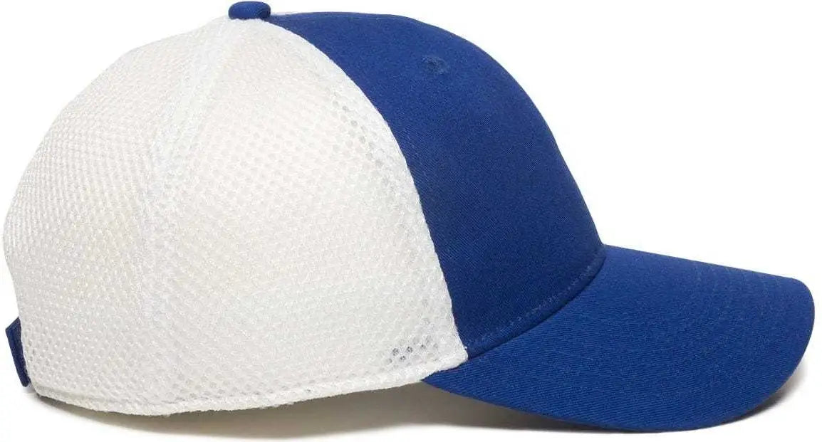OC Sports SWM-600 Cotton Twill And Mesh Adjustable Cap - Royal White - Royal White / 6 7/8’’ - 7 1/2’’