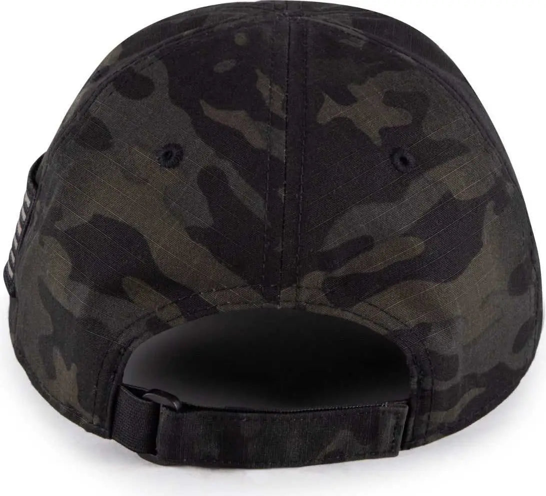OC Sports TAC-700 Tactical Multicam Cap with Flag - Multicam Black - Black / OSFM
