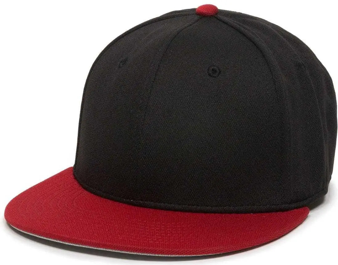 OC Sports TGS1930X Proflex Bamboo Charcoal Flat Visor Cap - Black Red
