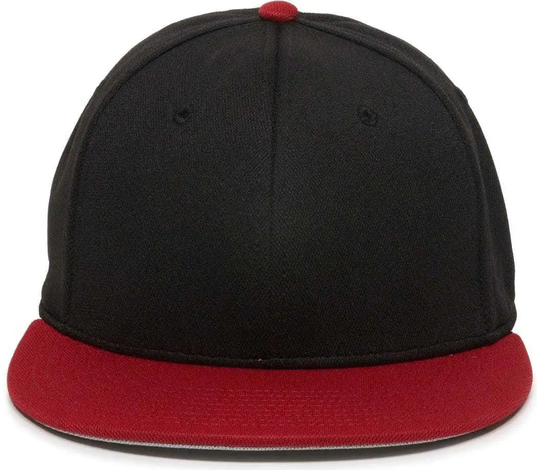 OC Sports TGS1930X Proflex Bamboo Charcoal Flat Visor Cap - Black Red