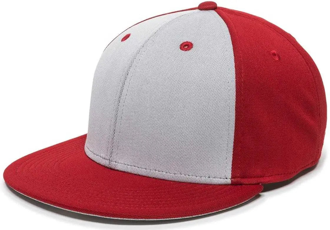 OC Sports TGS1930X Proflex Bamboo Charcoal Flat Visor Cap - Lt Gray Red