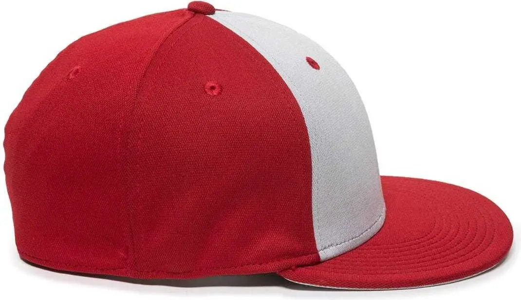 OC Sports TGS1930X Proflex Bamboo Charcoal Flat Visor Cap - Lt Gray Red