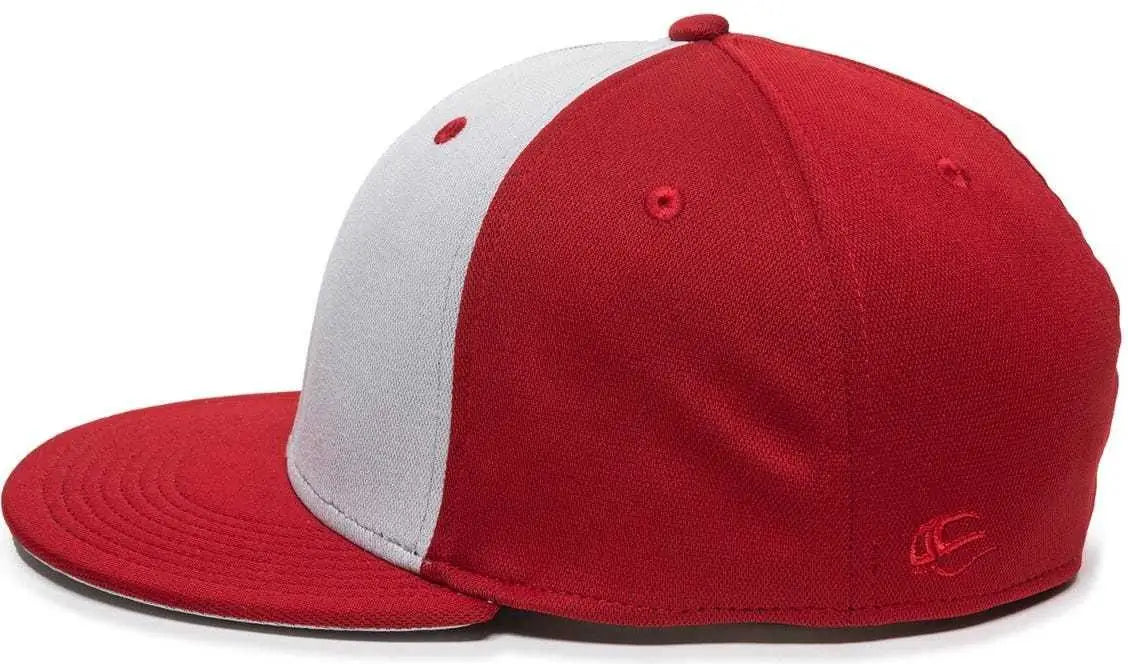 OC Sports TGS1930X Proflex Bamboo Charcoal Flat Visor Cap - Lt Gray Red