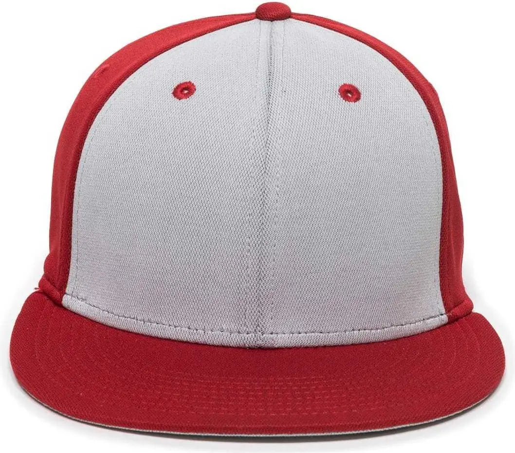 OC Sports TGS1930X Proflex Bamboo Charcoal Flat Visor Cap - Lt Gray Red