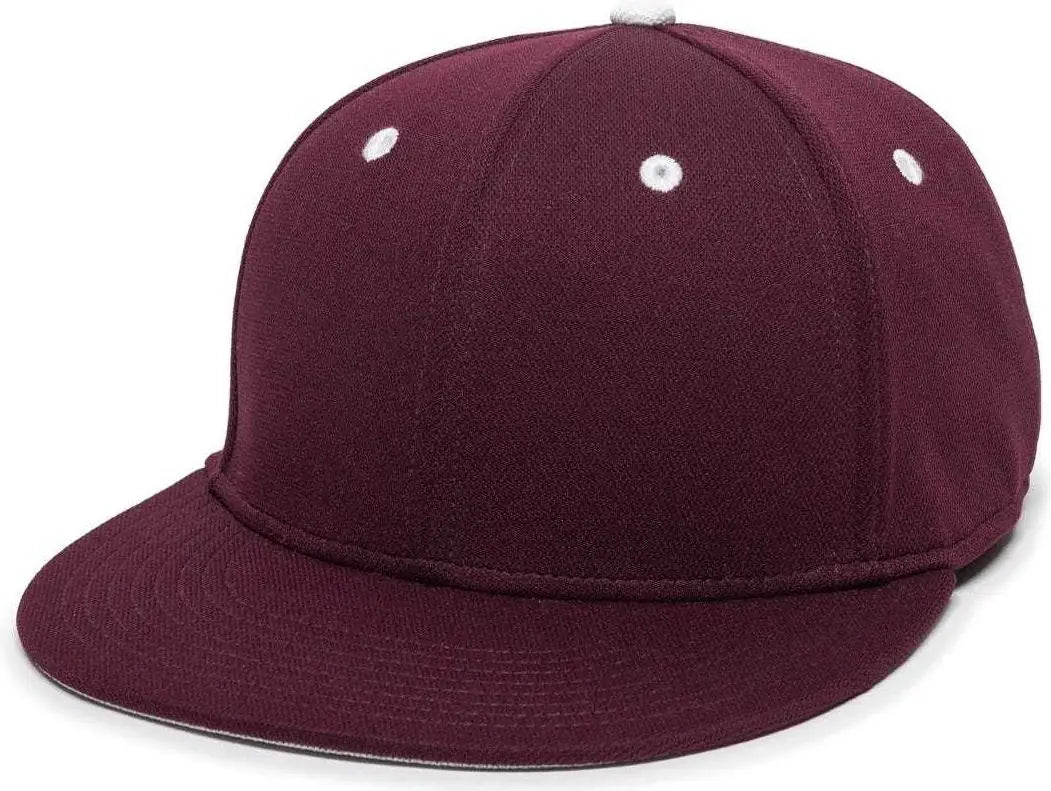 OC Sports TGS1930X Proflex Bamboo Charcoal Flat Visor Cap - Maroon White