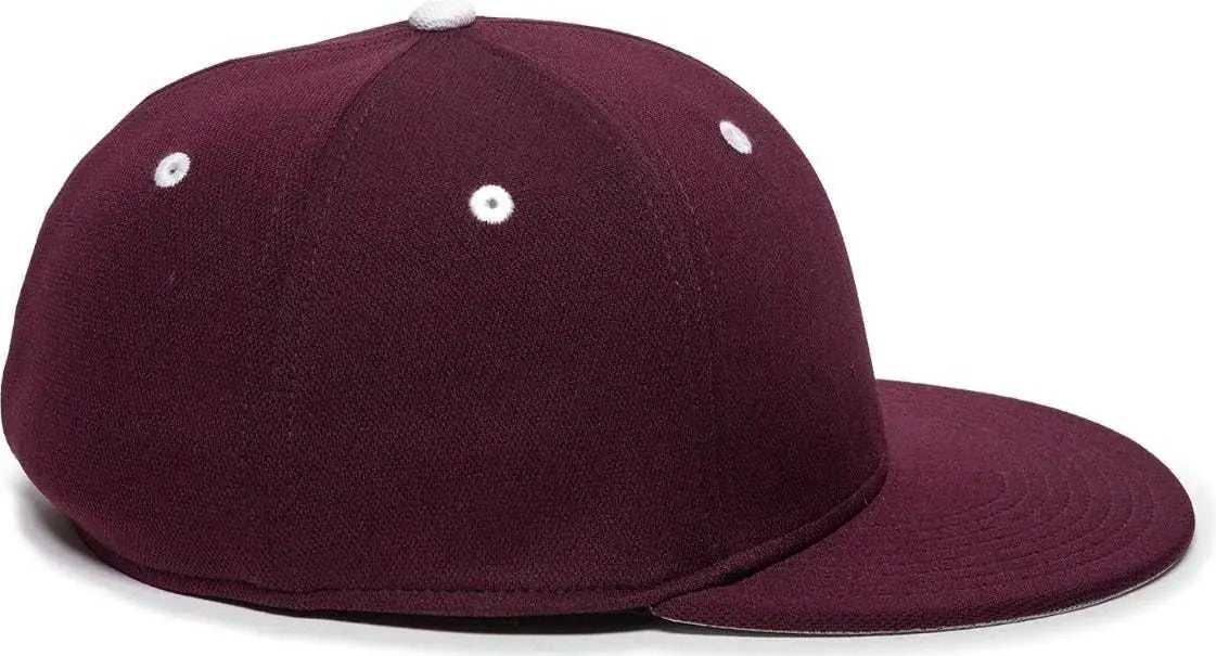 OC Sports TGS1930X Proflex Bamboo Charcoal Flat Visor Cap - Maroon White