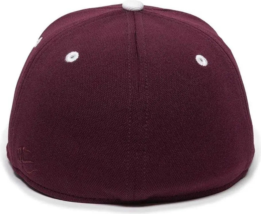 OC Sports TGS1930X Proflex Bamboo Charcoal Flat Visor Cap - Maroon White
