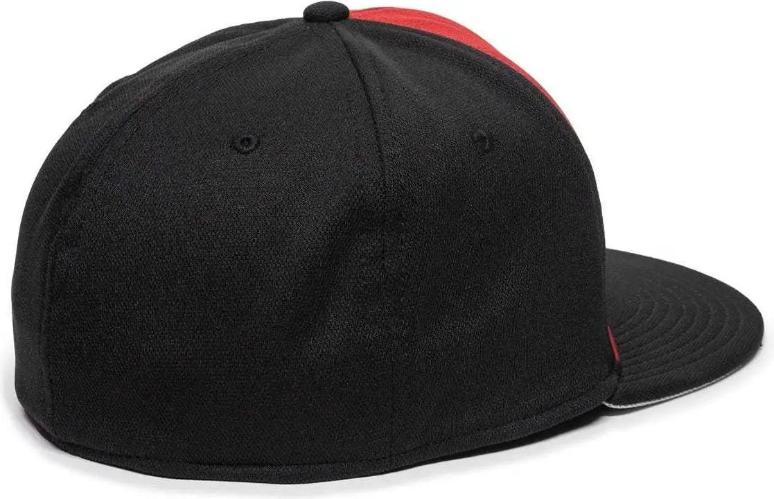 OC Sports TGS1930X Proflex Bamboo Charcoal Flat Visor Cap - Red Black Black