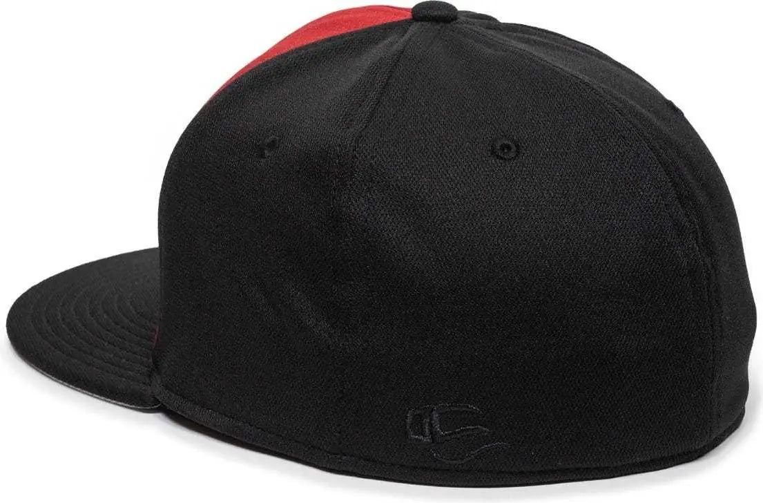 OC Sports TGS1930X Proflex Bamboo Charcoal Flat Visor Cap - Red Black Black