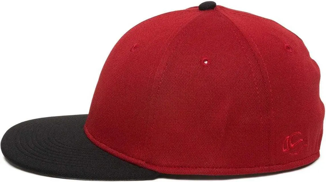 OC Sports TGS1930X Proflex Bamboo Charcoal Flat Visor Cap - Red Black