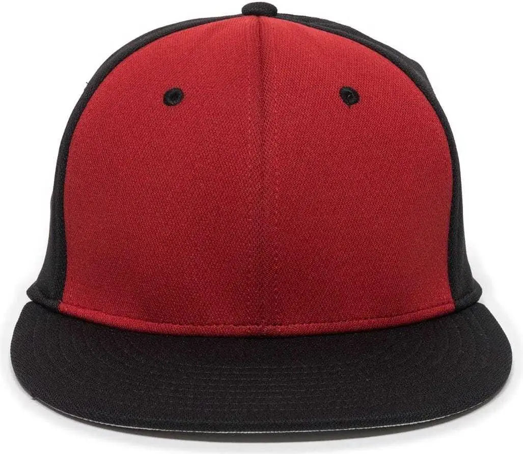 OC Sports TGS1930X Proflex Bamboo Charcoal Flat Visor Cap - Red Black Black
