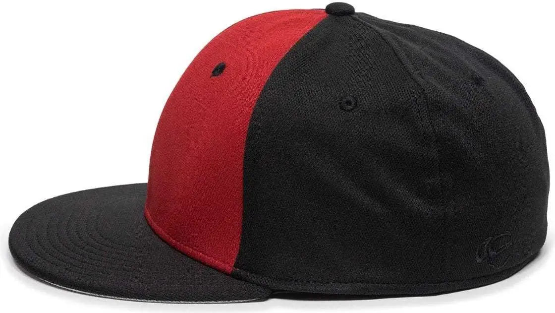 OC Sports TGS1930X Proflex Bamboo Charcoal Flat Visor Cap - Red Black Black